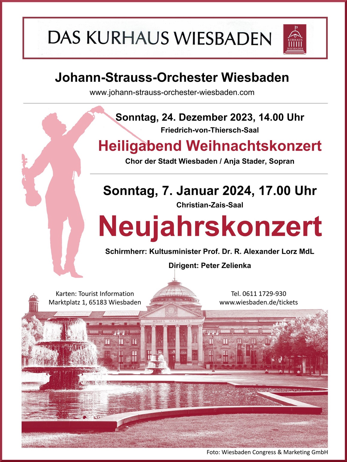 Plakat Johann-Strauss-Orchester Wiesbaden 2023-24